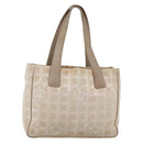 CHANEL New Travel Line Tote Bag Nylon Beige Gold CC Auth 145082-1