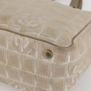 CHANEL New Travel Line Tote Bag Nylon Beige Gold CC Auth 145082-9