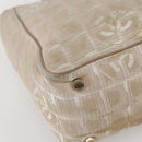 CHANEL New Travel Line Tote Bag Nylon Beige Gold CC Auth 145082-14