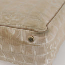 CHANEL New Travel Line Tote Bag Nylon Beige Gold CC Auth 145082-15