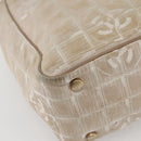 CHANEL New Travel Line Tote Bag Nylon Beige Gold CC Auth 145082-16