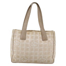 CHANEL New Travel Line Tote Bag Nylon Beige Gold CC Auth 145082-13