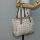 CHANEL New Travel Line Tote Bag Nylon Beige Gold CC Auth 145082-22