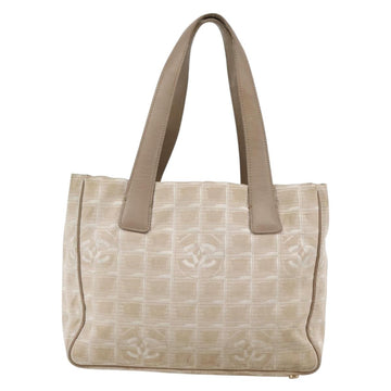 CHANEL New Travel Line Tote Bag Nylon Beige Gold CC Auth 145082 - 0