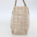 CHANEL New Travel Line Tote Bag Nylon Beige Gold CC Auth 145082-3