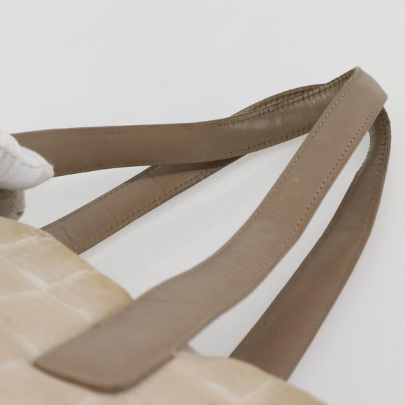 CHANEL New Travel Line Tote Bag Nylon Beige Gold CC Auth 145082