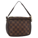 LOUIS VUITTON Damier Ebene Trousse Makeup Pouch N51982 LV Auth 145083-1