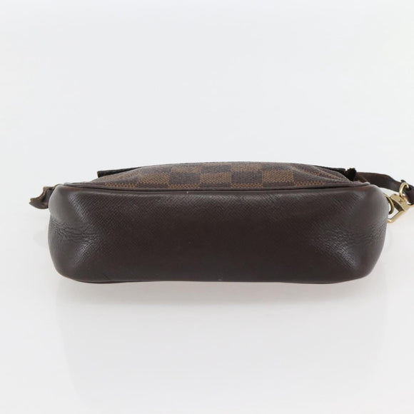 LOUIS VUITTON Damier Ebene Trousse Makeup Pouch N51982 LV Auth 145083