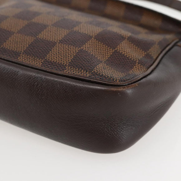 LOUIS VUITTON Damier Ebene Trousse Makeup Pouch N51982 LV Auth 145083
