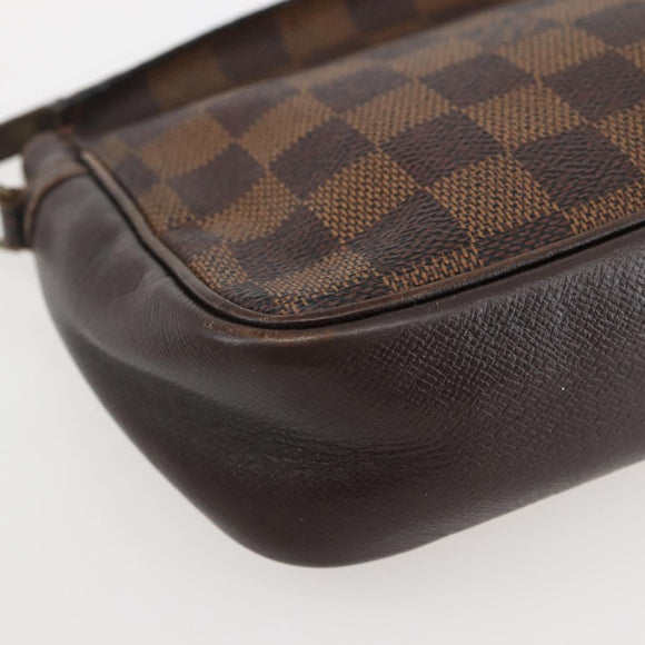 LOUIS VUITTON Damier Ebene Trousse Makeup Pouch N51982 LV Auth 145083
