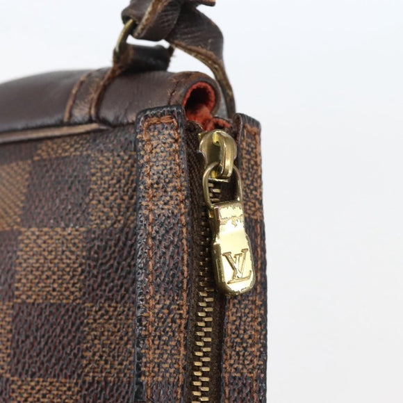 LOUIS VUITTON Damier Ebene Trousse Makeup Pouch N51982 LV Auth 145083