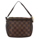 LOUIS VUITTON Damier Ebene Trousse Makeup Pouch N51982 LV Auth 145083-13