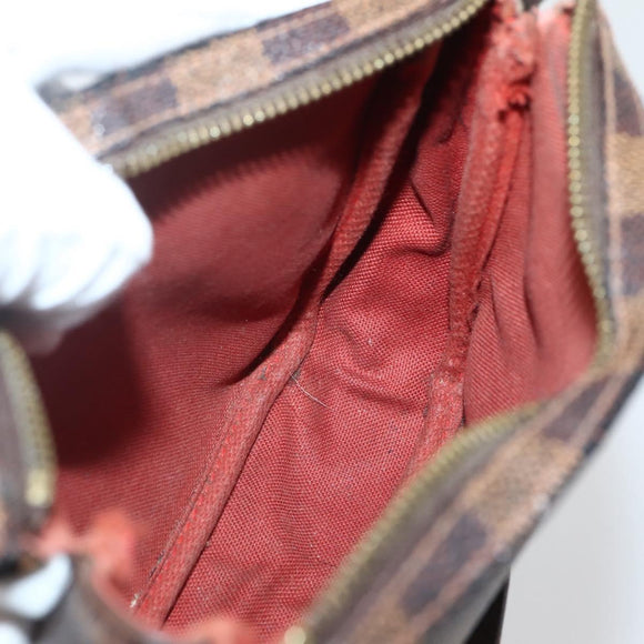 LOUIS VUITTON Damier Ebene Trousse Makeup Pouch N51982 LV Auth 145083