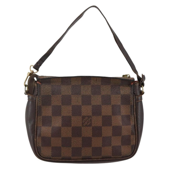 LOUIS VUITTON Damier Ebene Trousse Makeup Pouch N51982 LV Auth 145083
