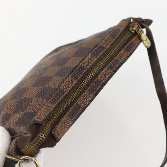 LOUIS VUITTON Damier Ebene Trousse Makeup Pouch N51982 LV Auth 145083