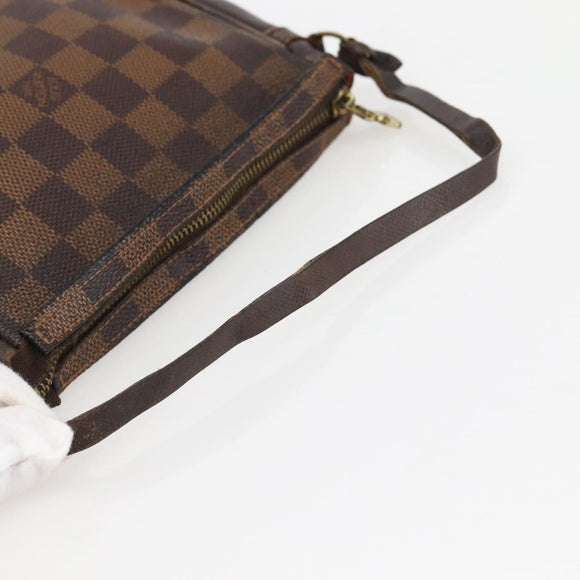 LOUIS VUITTON Damier Ebene Trousse Makeup Pouch N51982 LV Auth 145083