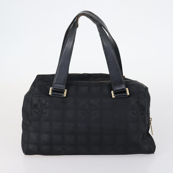 CHANEL New Travel Line Tote Bag Nylon 2Set Black Beige CC Auth 145095