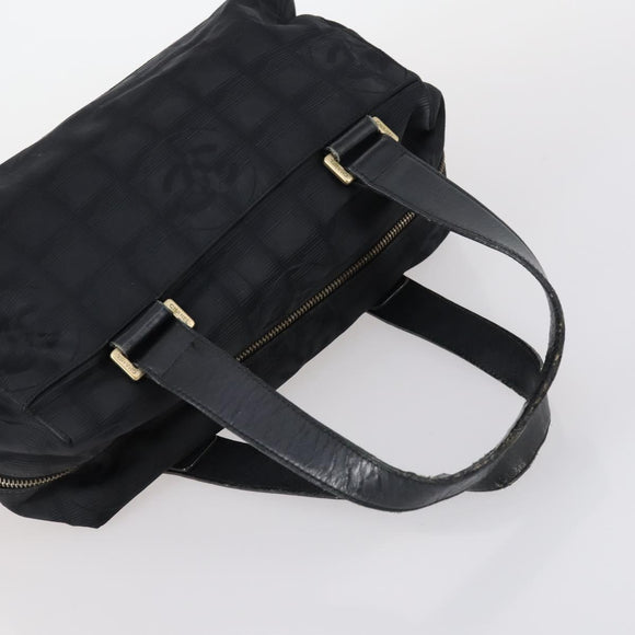 CHANEL New Travel Line Tote Bag Nylon 2Set Black Beige CC Auth 145095