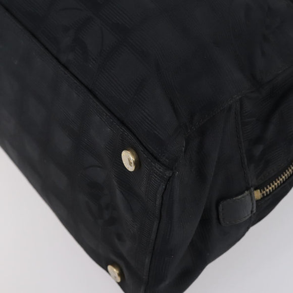 CHANEL New Travel Line Tote Bag Nylon 2Set Black Beige CC Auth 145095