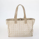 CHANEL New Travel Line Tote Bag Nylon 2Set Black Beige CC Auth 145095-3