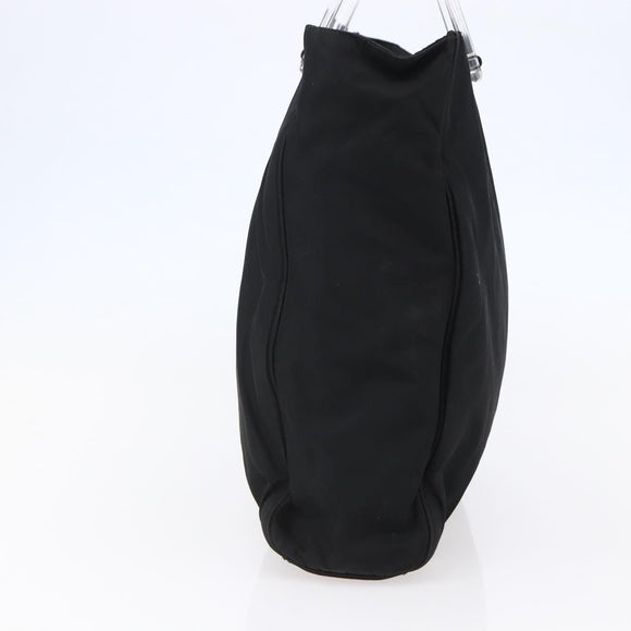 PRADA Hand Bag Nylon Black Silver Auth 145124