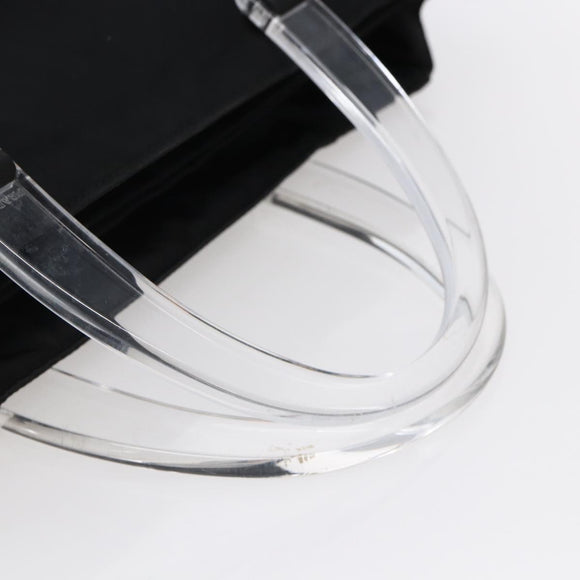 PRADA Hand Bag Nylon Black Silver Auth 145124