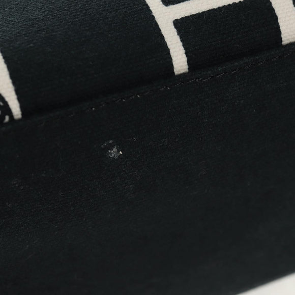 CHANEL Tote Bag Canvas Black Gold CC Auth 145125V