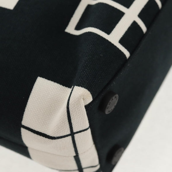 CHANEL Tote Bag Canvas Black Gold CC Auth 145125V