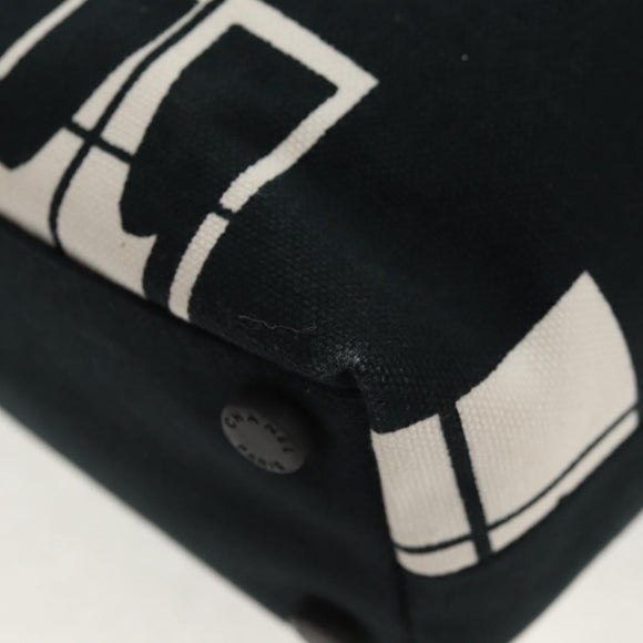 CHANEL Tote Bag Canvas Black Gold CC Auth 145125V