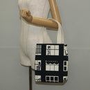 CHANEL Tote Bag Canvas Black Gold CC Auth 145125V-25