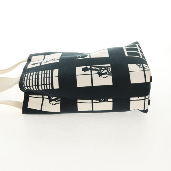 CHANEL Tote Bag Canvas Black Gold CC Auth 145125V