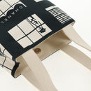 CHANEL Tote Bag Canvas Black Gold CC Auth 145125V-14