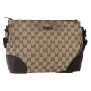 GUCCI GG Canvas Shoulder Bag Beige Silver 114273 Auth 145126-1