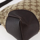 GUCCI GG Canvas Shoulder Bag Beige Silver 114273 Auth 145126-11