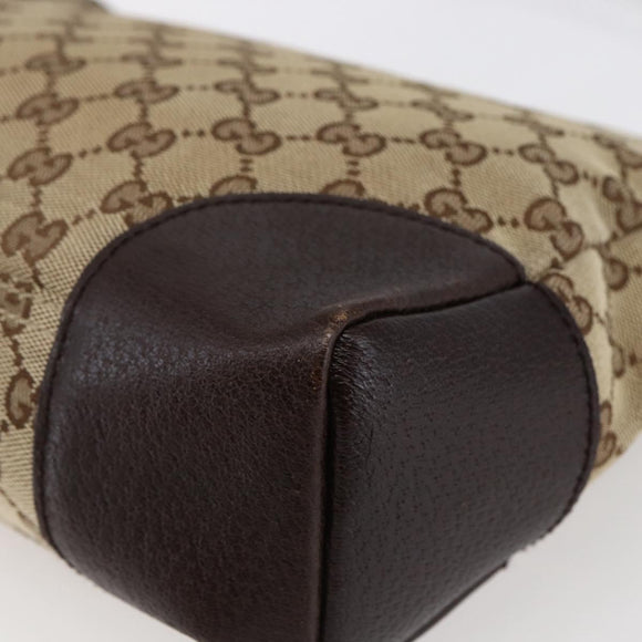 GUCCI GG Canvas Shoulder Bag Beige Silver 114273 Auth 145126