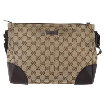 GUCCI GG Canvas Shoulder Bag Beige Silver 114273 Auth 145126 - 0