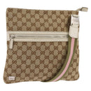 GUCCI GG Canvas Shoulder Bag Beige Silver 145809 Auth 145127-1
