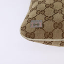 GUCCI GG Canvas Shoulder Bag Beige Silver 145809 Auth 145127-10
