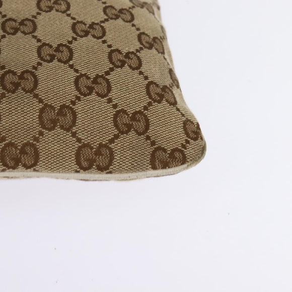 GUCCI GG Canvas Shoulder Bag Beige Silver 145809 Auth 145127