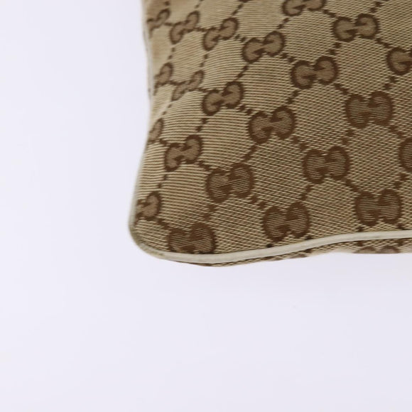 GUCCI GG Canvas Shoulder Bag Beige Silver 145809 Auth 145127