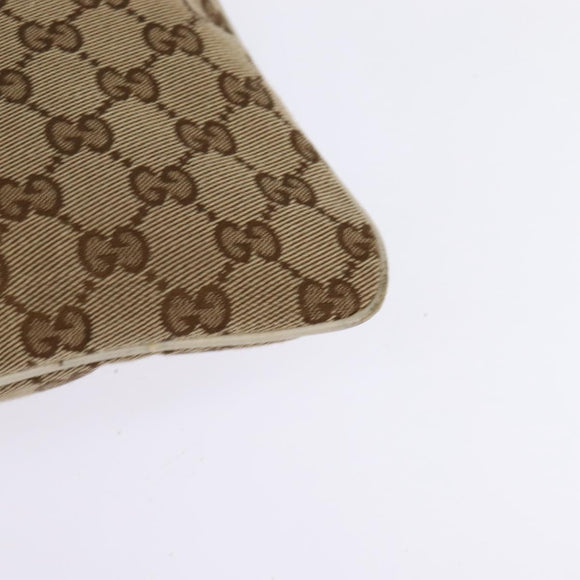 GUCCI GG Canvas Shoulder Bag Beige Silver 145809 Auth 145127