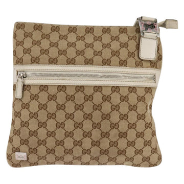 GUCCI GG Canvas Shoulder Bag Beige Silver 145809 Auth 145127 - 0