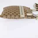 GUCCI GG Canvas Shoulder Bag Beige Silver 145809 Auth 145127-5