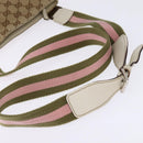 GUCCI GG Canvas Shoulder Bag Beige Silver 145809 Auth 145127-7