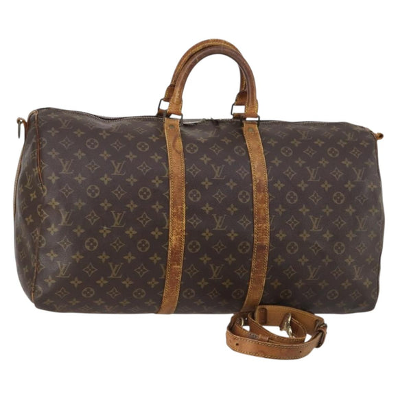 LOUIS VUITTON Monogram Keepall Bandouliere 55 Boston Bag M41414 LV Auth 145145