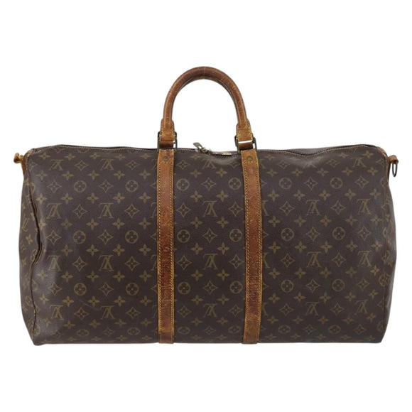 LOUIS VUITTON Monogram Keepall Bandouliere 55 Boston Bag M41414 LV Auth 145145