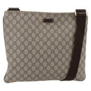 GUCCI GG Supreme Shoulder Bag PVC Beige Gold 201446 Auth 145148-1