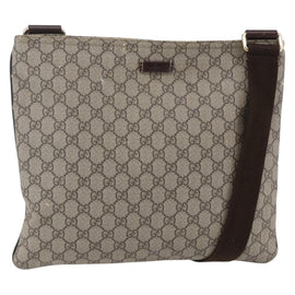 GUCCI GG Supreme Shoulder Bag PVC Beige Gold 201446 Auth 145148