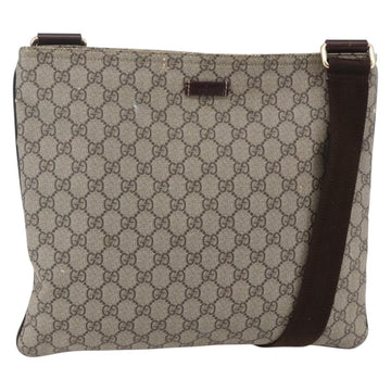 GUCCI GG Supreme Shoulder Bag PVC Beige Gold 201446 Auth 145148