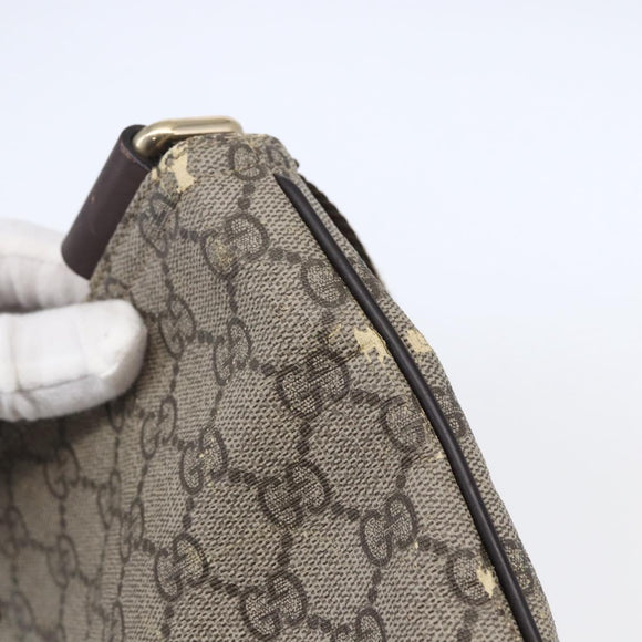 GUCCI GG Supreme Shoulder Bag PVC Beige Gold 201446 Auth 145148